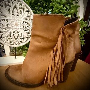 Fringe Tan Ankle Boots